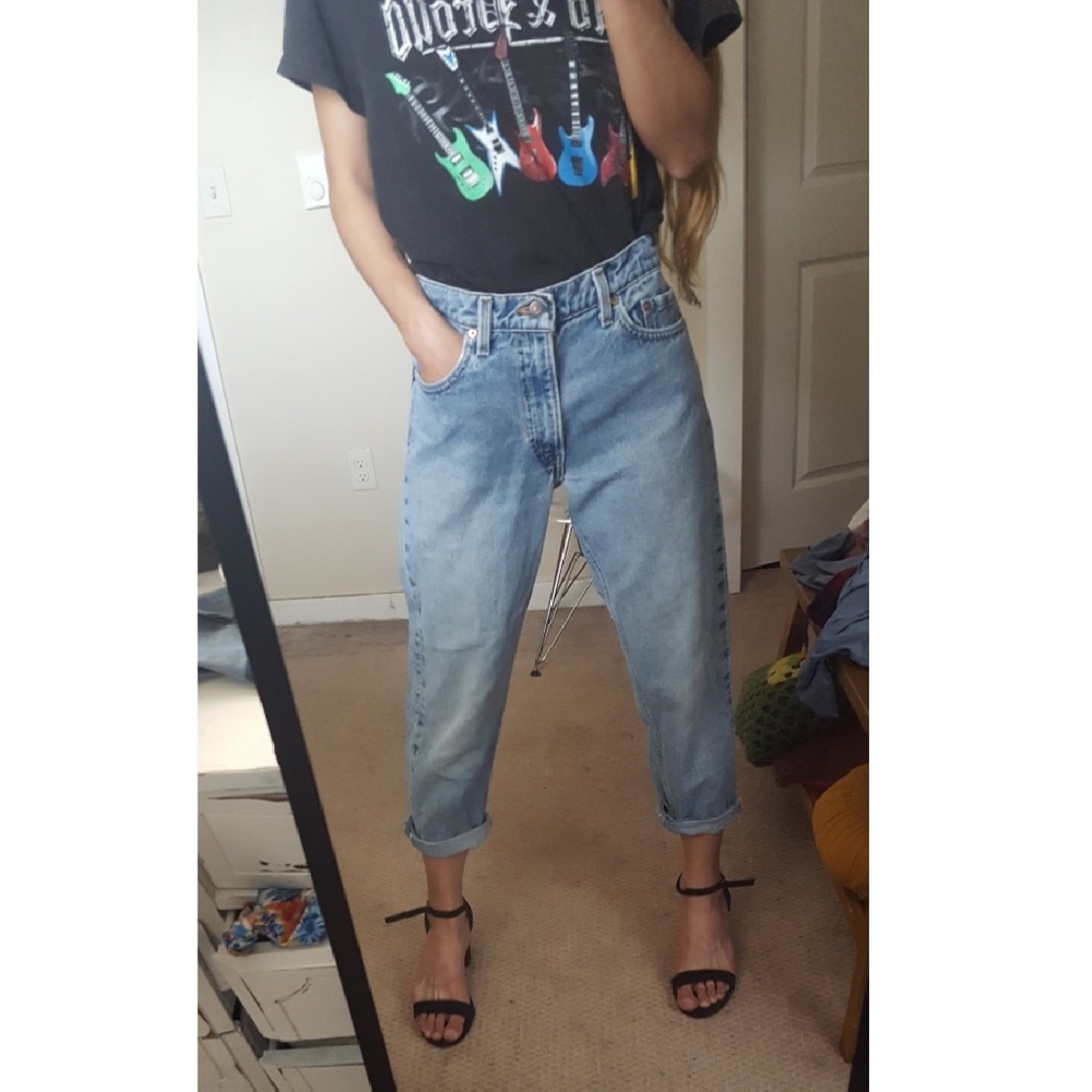 boyfriend straight leg baggy relaxed mom jeans